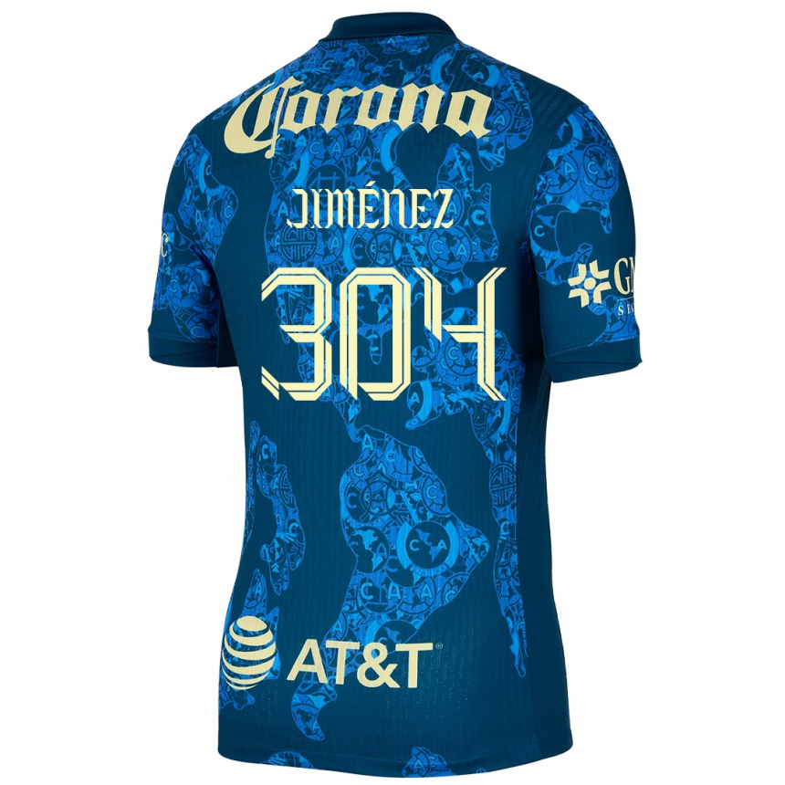 Hombre Fútbol Camiseta Derek Jiménez #304 Azul Amarillo 2ª Equipación 2024/25 Perú