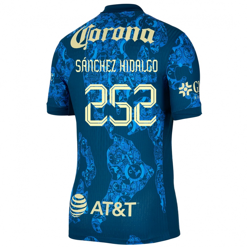 Hombre Fútbol Camiseta Horacio Sánchez Hidalgo #252 Azul Amarillo 2ª Equipación 2024/25 Perú