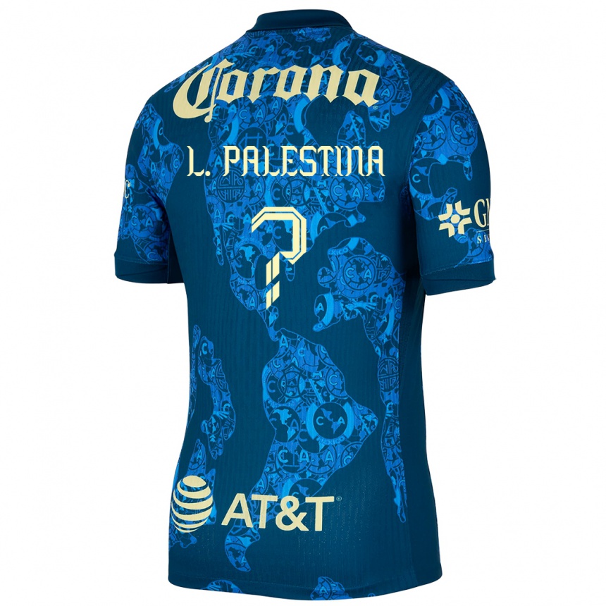 Hombre Fútbol Camiseta Leonardo Palestina #0 Azul Amarillo 2ª Equipación 2024/25 Perú