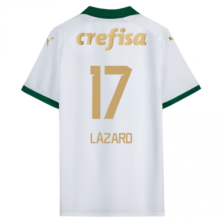 Hombre Fútbol Camiseta Lázaro #17 Blanco Verde 2ª Equipación 2024/25 Perú