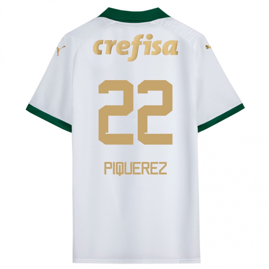 Hombre Fútbol Camiseta Joaquín Piquerez #22 Blanco Verde 2ª Equipación 2024/25 Perú