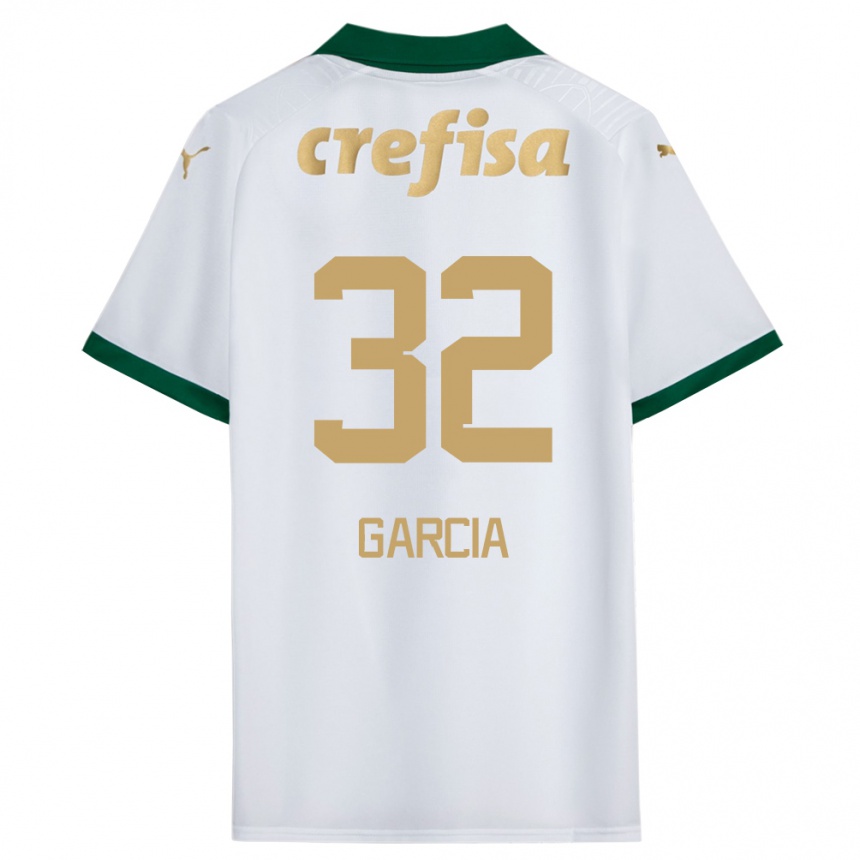 Hombre Fútbol Camiseta Garcia #32 Blanco Verde 2ª Equipación 2024/25 Perú