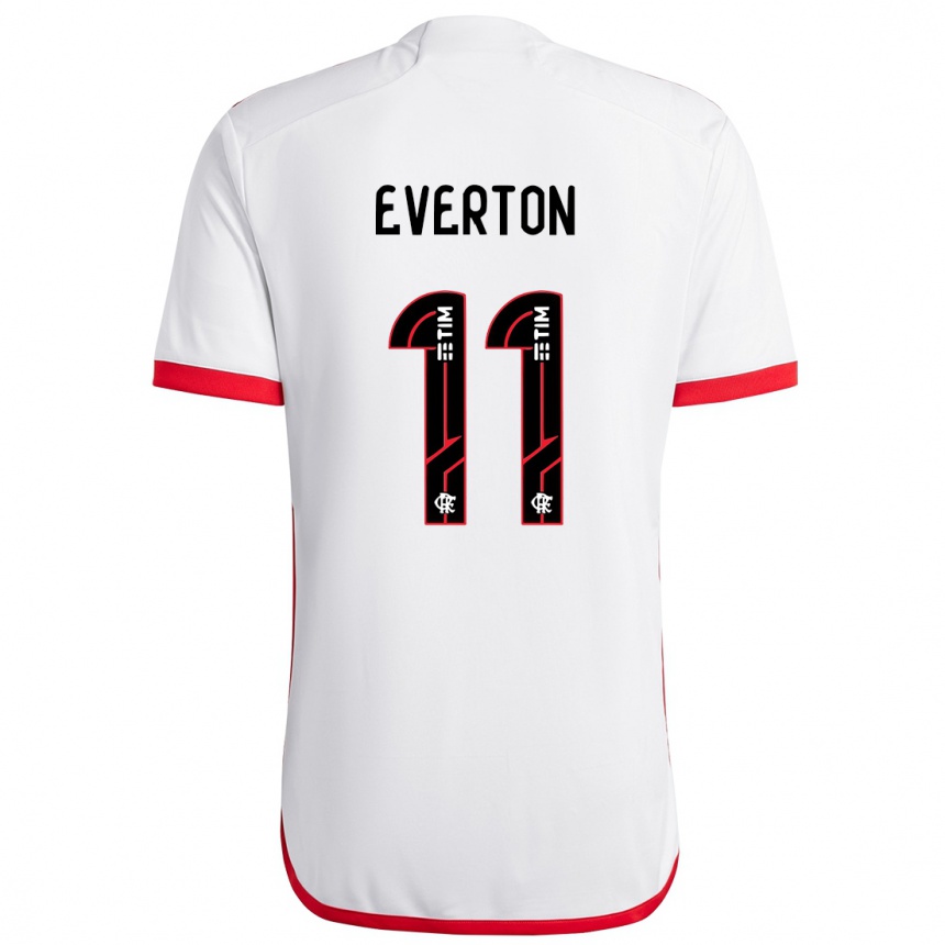 Hombre Fútbol Camiseta Everton #11 Blanco Rojo 2ª Equipación 2024/25 Perú