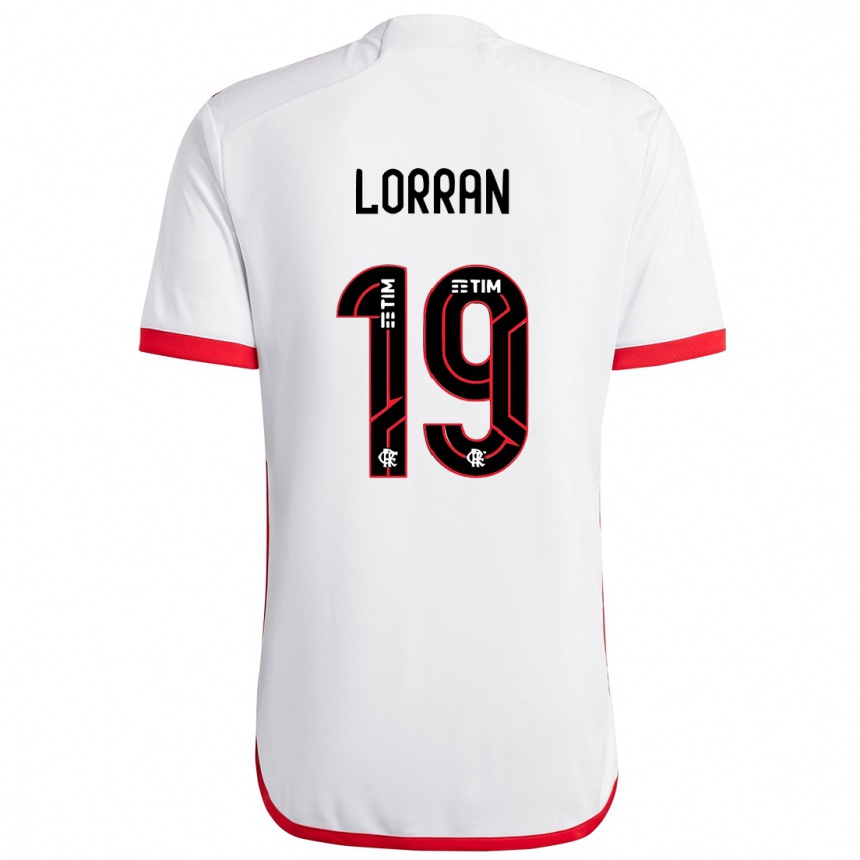 Hombre Fútbol Camiseta Lorran #19 Blanco Rojo 2ª Equipación 2024/25 Perú