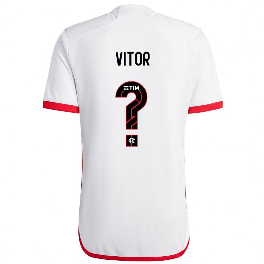 Hombre Fútbol Camiseta João Vitor #0 Blanco Rojo 2ª Equipación 2024/25 Perú