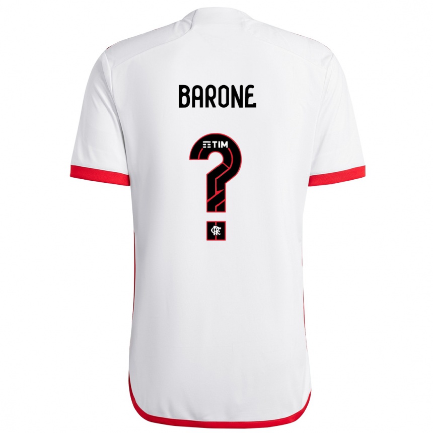 Hombre Fútbol Camiseta Caio Barone #0 Blanco Rojo 2ª Equipación 2024/25 Perú