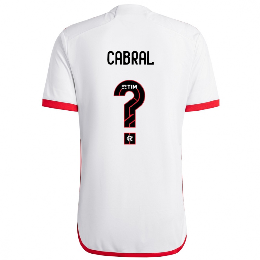 Hombre Fútbol Camiseta Daniel Cabral #0 Blanco Rojo 2ª Equipación 2024/25 Perú