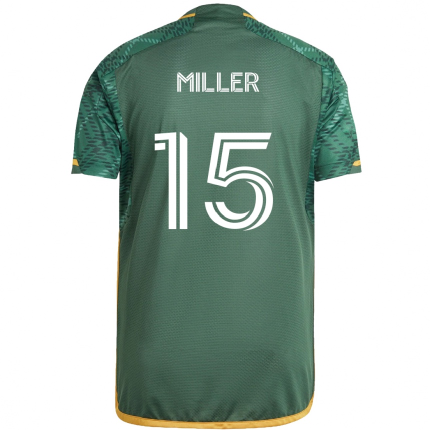 Mujer Fútbol Camiseta Eric Miller #15 Verde Naranja 1ª Equipación 2024/25 Perú