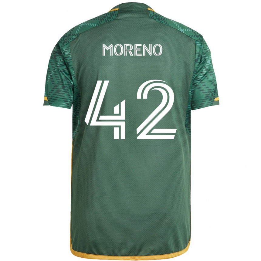 Mujer Fútbol Camiseta Alexis Moreno #42 Verde Naranja 1ª Equipación 2024/25 Perú