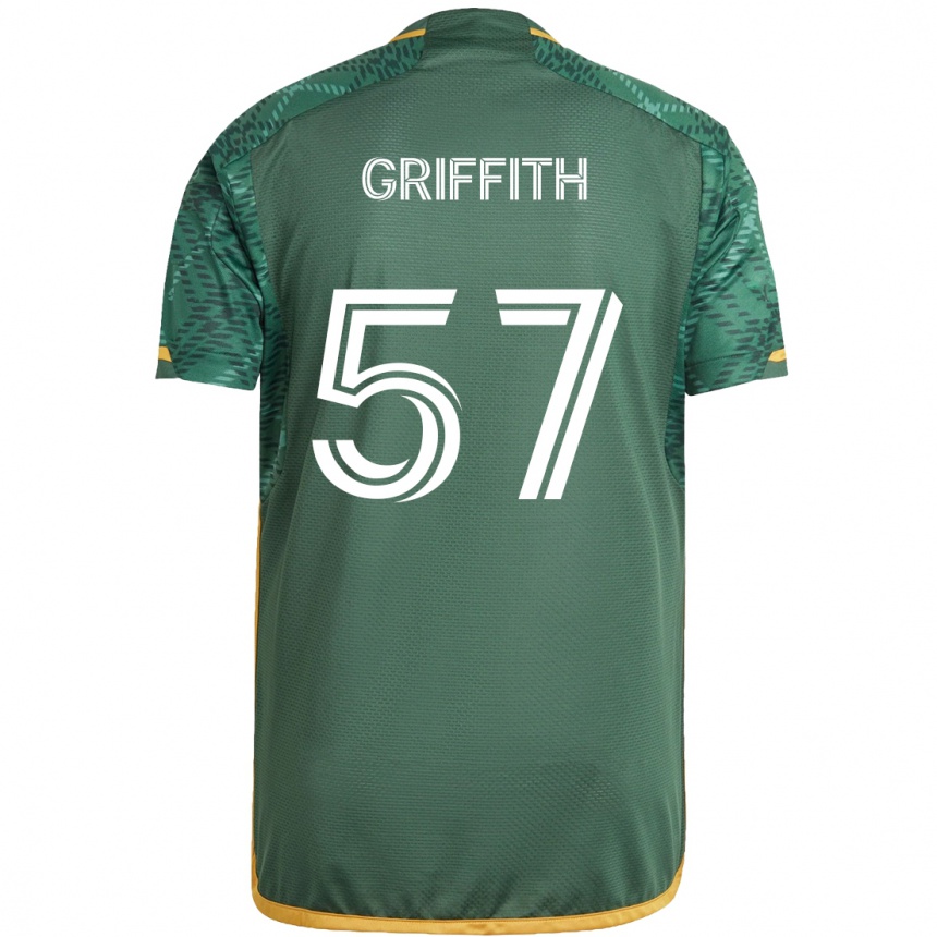 Mujer Fútbol Camiseta Víctor Griffith #57 Verde Naranja 1ª Equipación 2024/25 Perú