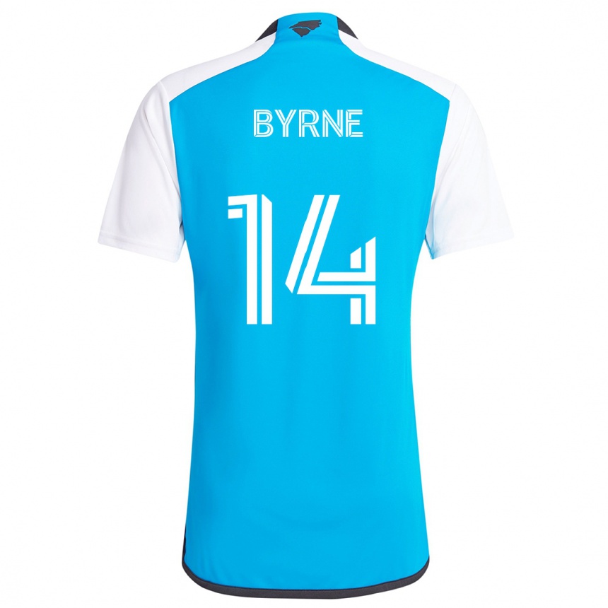 Mujer Fútbol Camiseta Nathan Byrne #14 Azul Blanco 1ª Equipación 2024/25 Perú