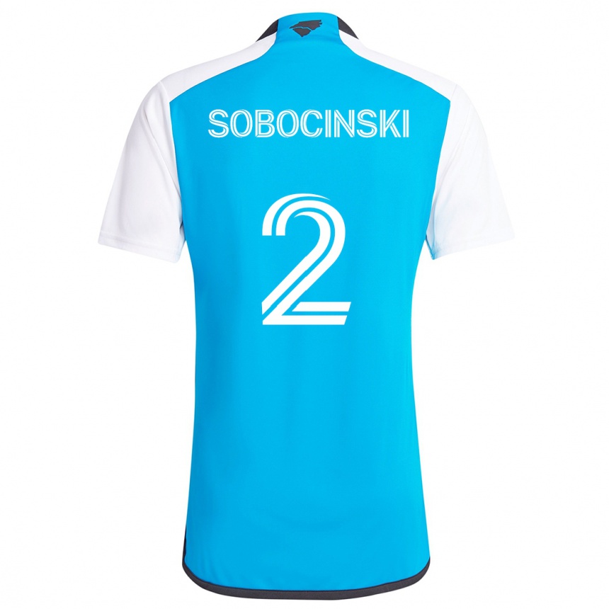 Mujer Fútbol Camiseta Jan Sobocinski #2 Azul Blanco 1ª Equipación 2024/25 Perú