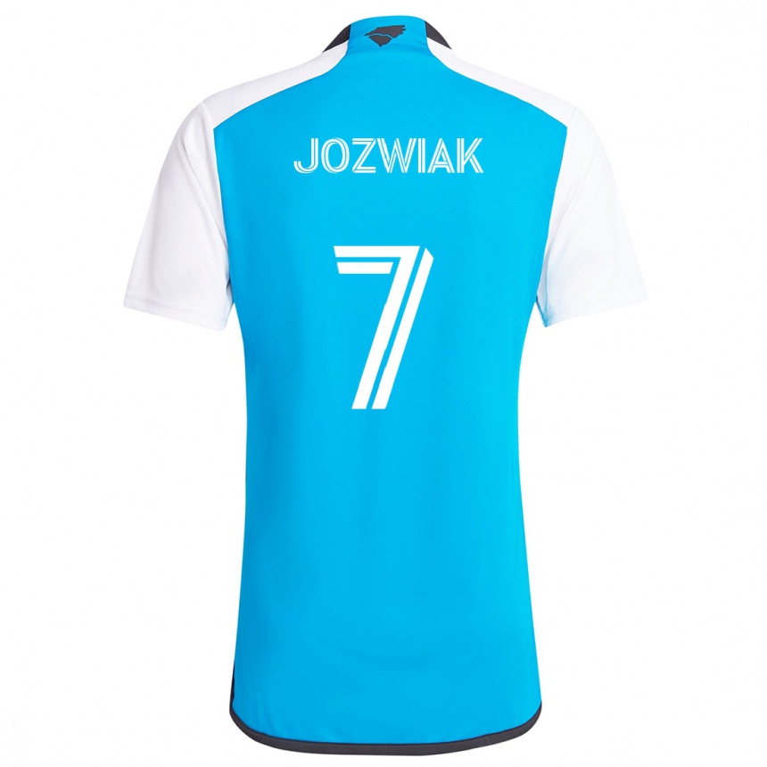 Mujer Fútbol Camiseta Kamil Józwiak #7 Azul Blanco 1ª Equipación 2024/25 Perú