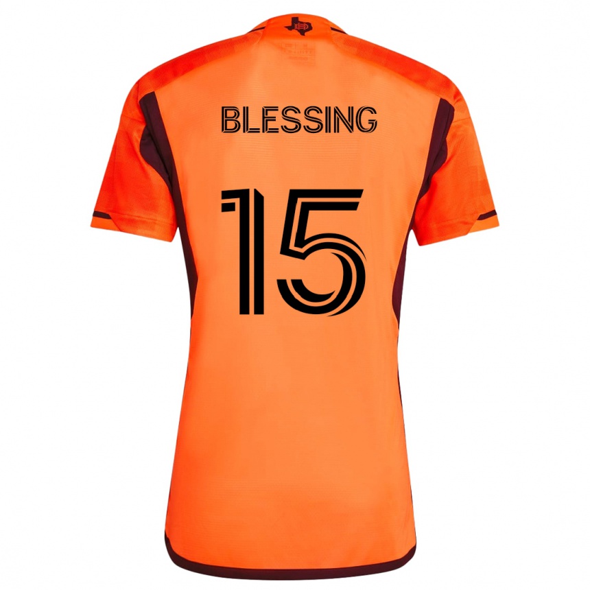 Mujer Fútbol Camiseta Latif Blessing #15 Naranja Negro 1ª Equipación 2024/25 Perú