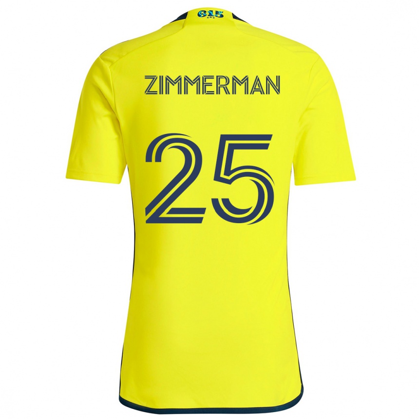 Mujer Fútbol Camiseta Walker Zimmerman #25 Amarillo Azul 1ª Equipación 2024/25 Perú