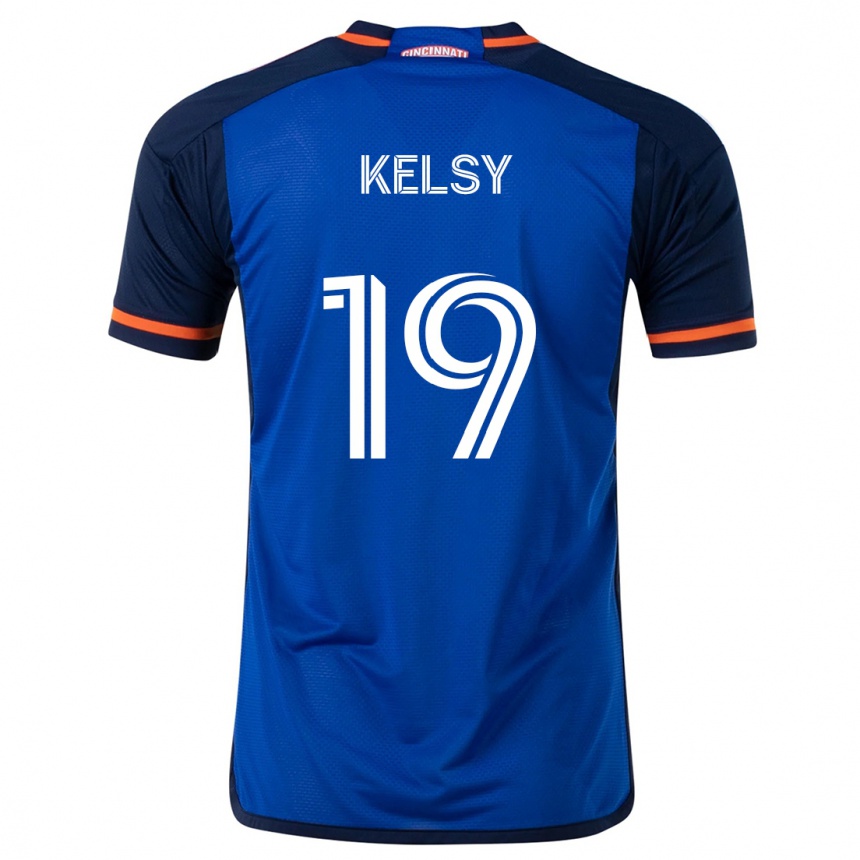 Mujer Fútbol Camiseta Kevin Kelsy #19 Azul Blanco 1ª Equipación 2024/25 Perú