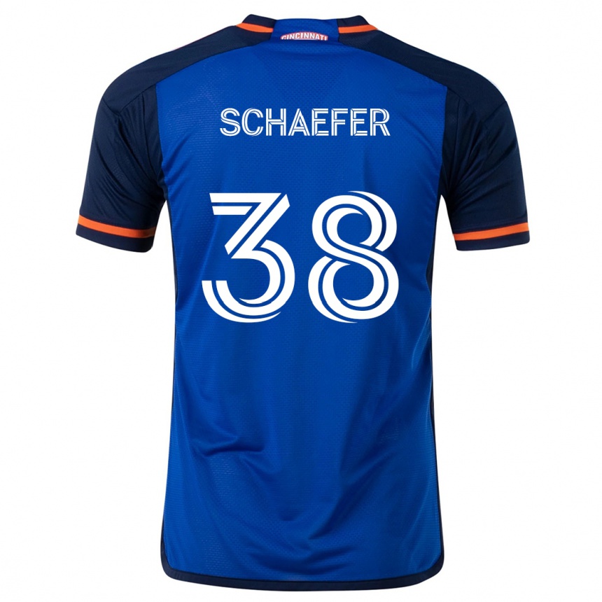 Mujer Fútbol Camiseta Brian Schaefer #38 Azul Blanco 1ª Equipación 2024/25 Perú