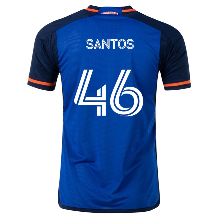 Mujer Fútbol Camiseta Guilherme Santos #46 Azul Blanco 1ª Equipación 2024/25 Perú