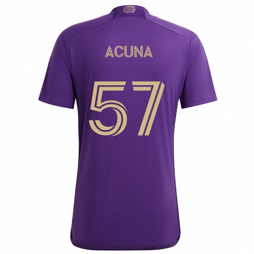 Mujer Fútbol Camiseta Cristofer Acuña #57 Púrpura Amarillo 1ª Equipación 2024/25 Perú