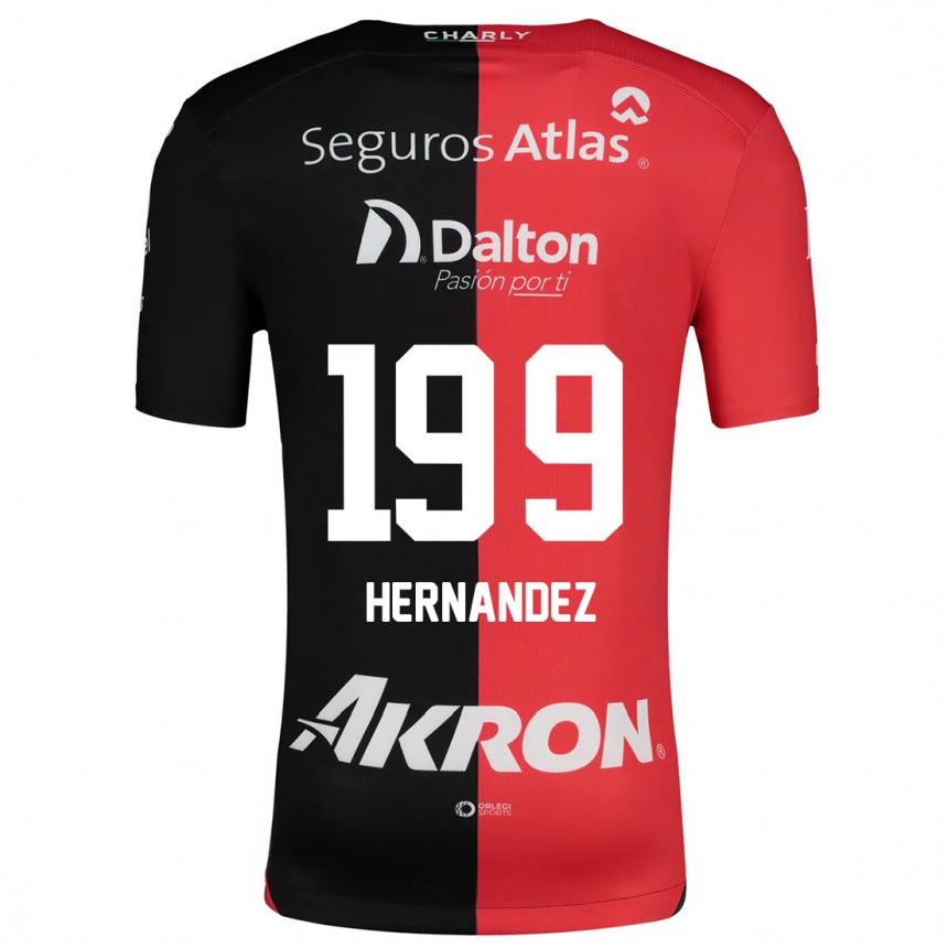 Mujer Fútbol Camiseta Sergio Hernández #199 Negro Rojo 1ª Equipación 2024/25 Perú