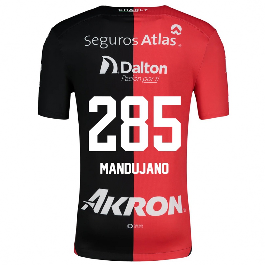 Mujer Fútbol Camiseta Sebastián Mandujano #285 Negro Rojo 1ª Equipación 2024/25 Perú