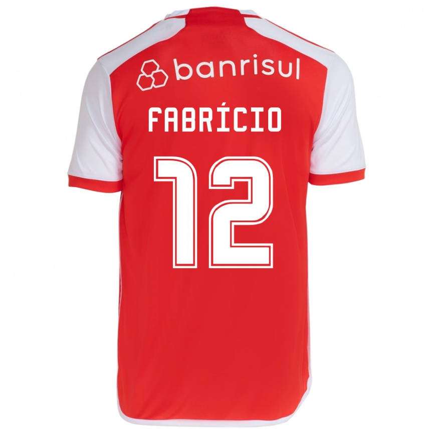 Mujer Fútbol Camiseta Fabrício #12 Rojo Blanco 1ª Equipación 2024/25 Perú