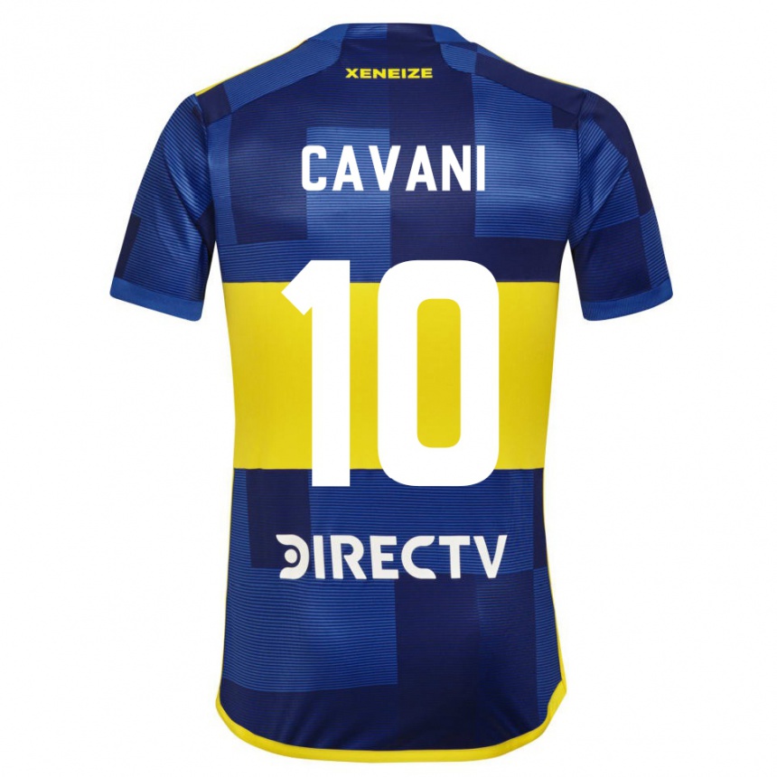 Mujer Fútbol Camiseta Edinson Cavani #10 Azul Amarillo 1ª Equipación 2024/25 Perú