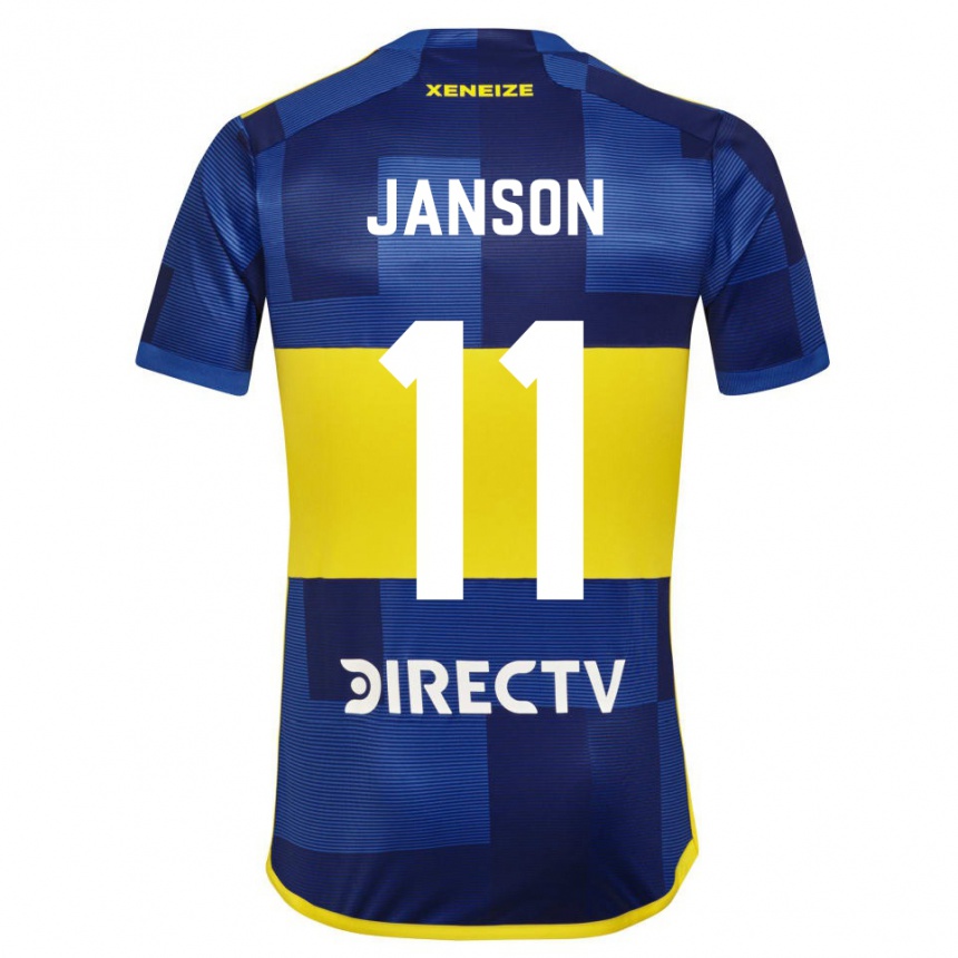 Mujer Fútbol Camiseta Lucas Janson #11 Azul Amarillo 1ª Equipación 2024/25 Perú