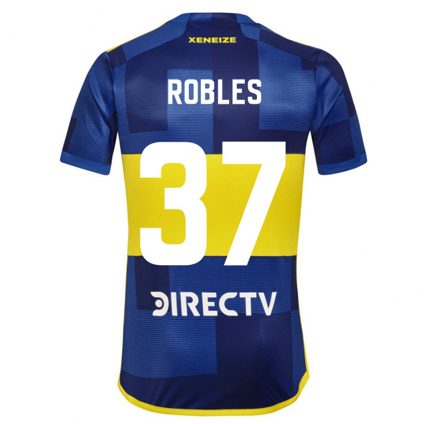 Mujer Fútbol Camiseta Sebastian Diaz Robles #37 Azul Amarillo 1ª Equipación 2024/25 Perú