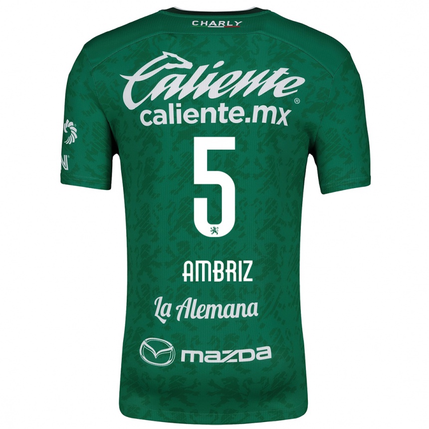 Mujer Fútbol Camiseta Fidel Ambríz #5 Verde Blanco 1ª Equipación 2024/25 Perú