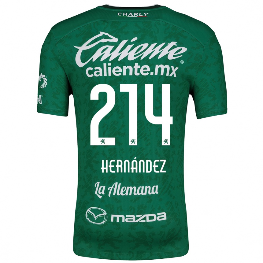 Mujer Fútbol Camiseta Iván Hernández #214 Verde Blanco 1ª Equipación 2024/25 Perú