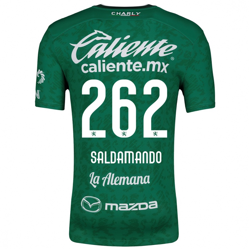 Mujer Fútbol Camiseta José Saldamando #262 Verde Blanco 1ª Equipación 2024/25 Perú