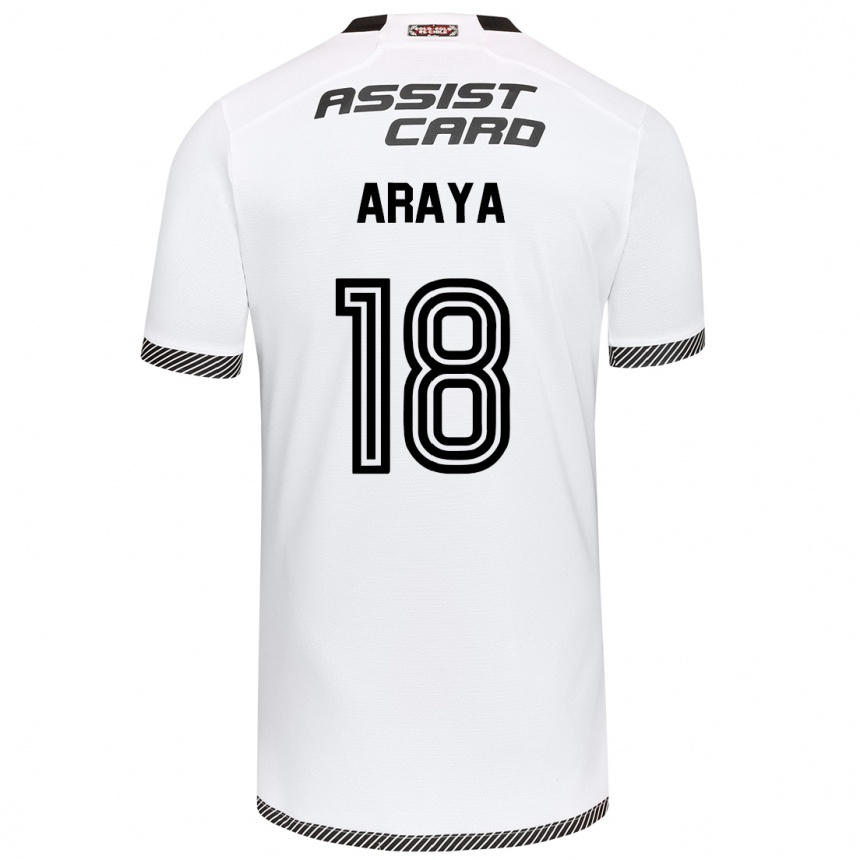 Mujer Fútbol Camiseta Benjamín Araya #18 Blanco Negro 1ª Equipación 2024/25 Perú