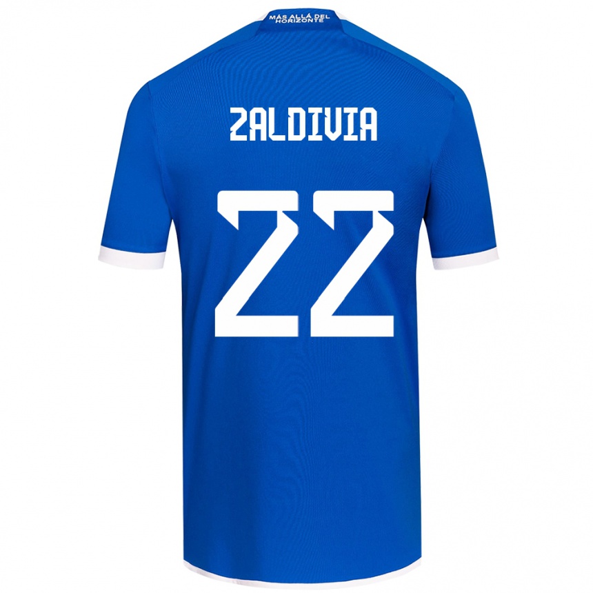 Mujer Fútbol Camiseta Matías Zaldivia #22 Azul Blanco 1ª Equipación 2024/25 Perú