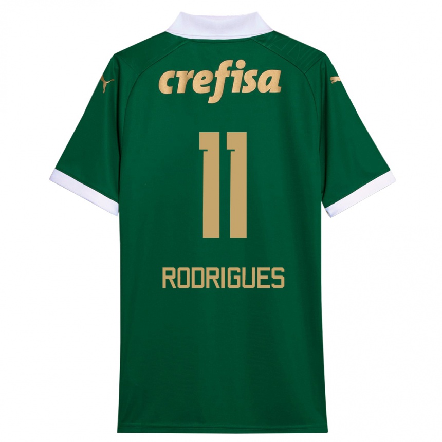 Mujer Fútbol Camiseta Bruno Rodrigues #11 Verde Blanco 1ª Equipación 2024/25 Perú