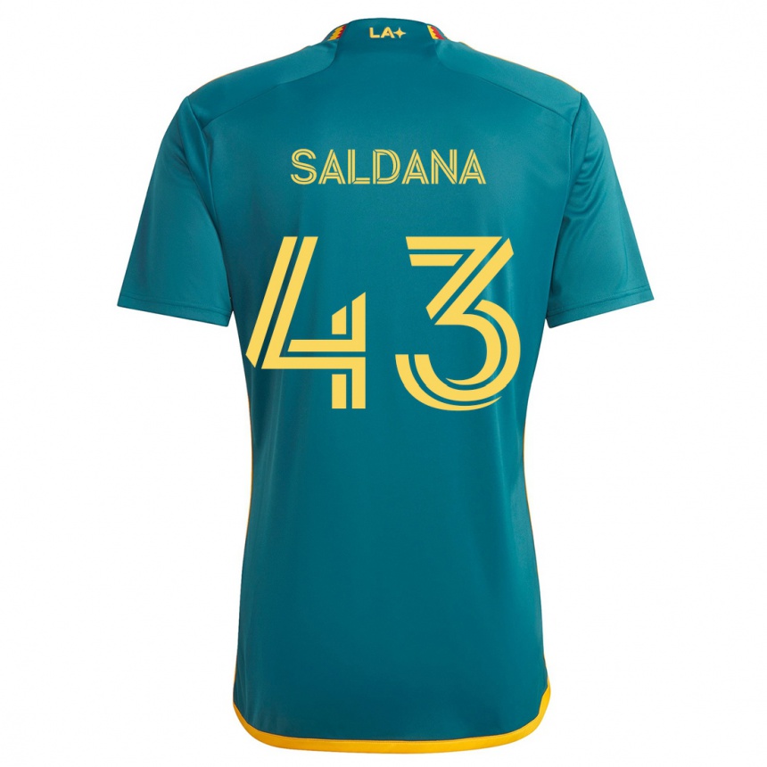 Mujer Fútbol Camiseta Adam Saldaña #43 Verde Amarillo 2ª Equipación 2024/25 Perú