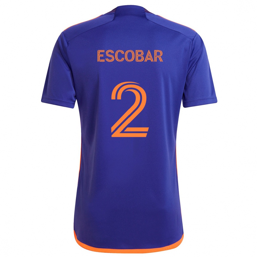 Mujer Fútbol Camiseta Franco Escobar #2 Púrpura Naranja 2ª Equipación 2024/25 Perú