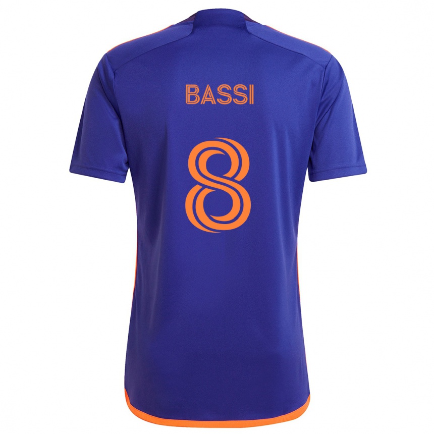 Mujer Fútbol Camiseta Amine Bassi #8 Púrpura Naranja 2ª Equipación 2024/25 Perú