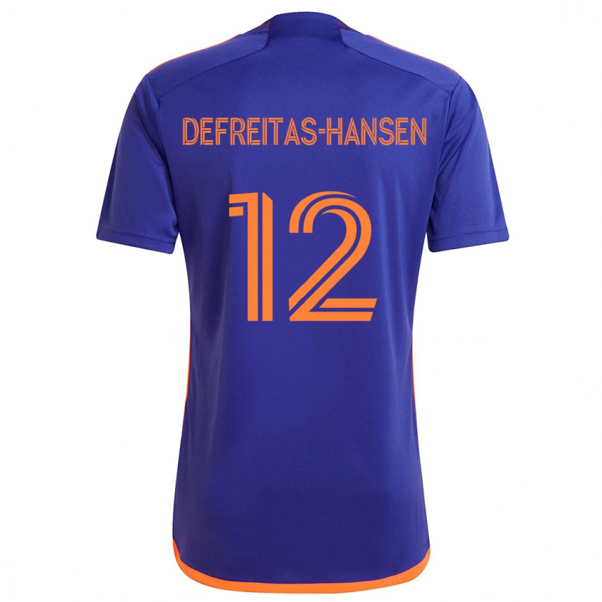 Mujer Fútbol Camiseta Nicholas Defreitas-Hansen #12 Púrpura Naranja 2ª Equipación 2024/25 Perú