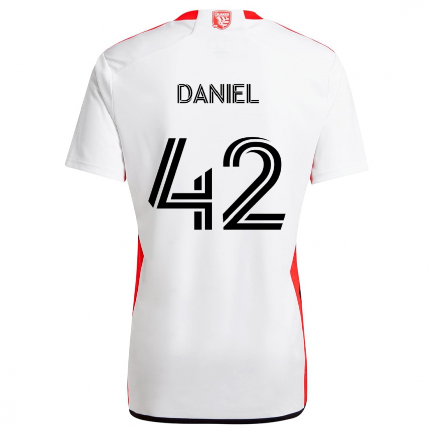 Mujer Fútbol Camiseta Daniel #42 Blanco Rojo 2ª Equipación 2024/25 Perú