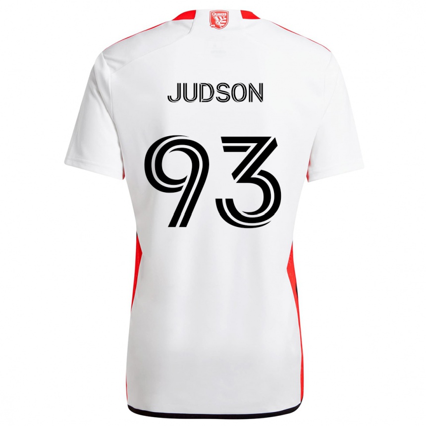 Mujer Fútbol Camiseta Judson #93 Blanco Rojo 2ª Equipación 2024/25 Perú