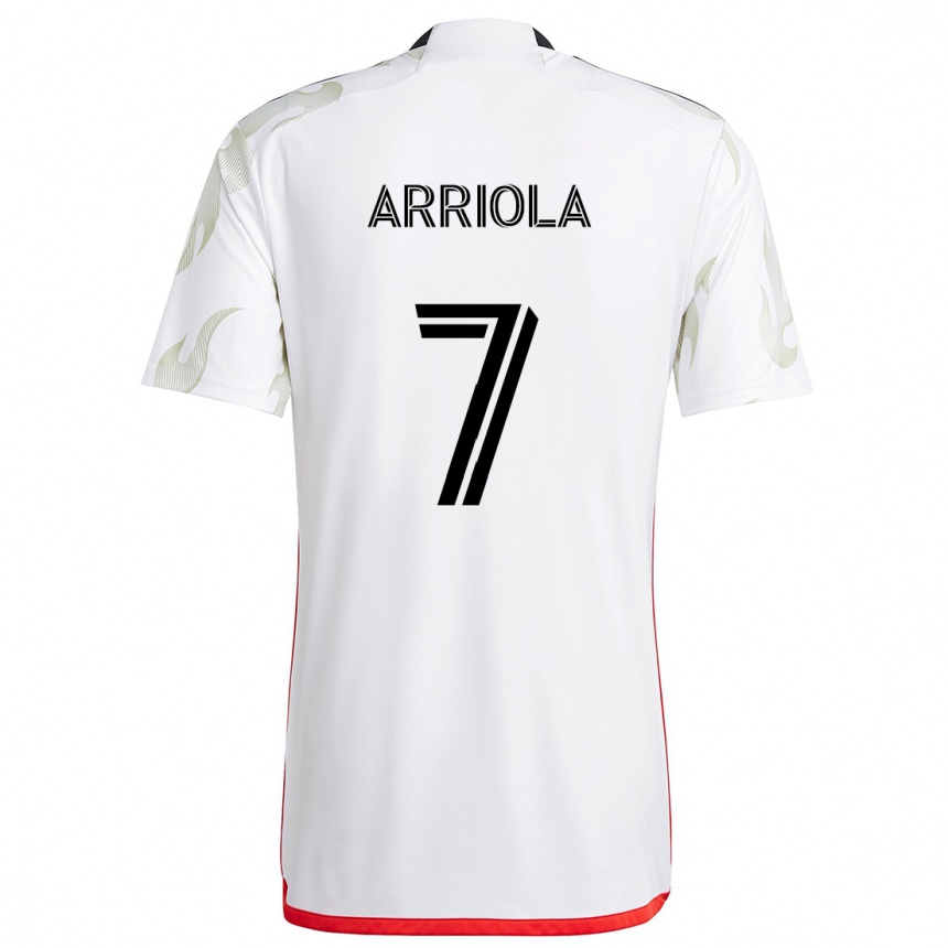 Mujer Fútbol Camiseta Paul Arriola #7 Blanco Rojo Negro 2ª Equipación 2024/25 Perú