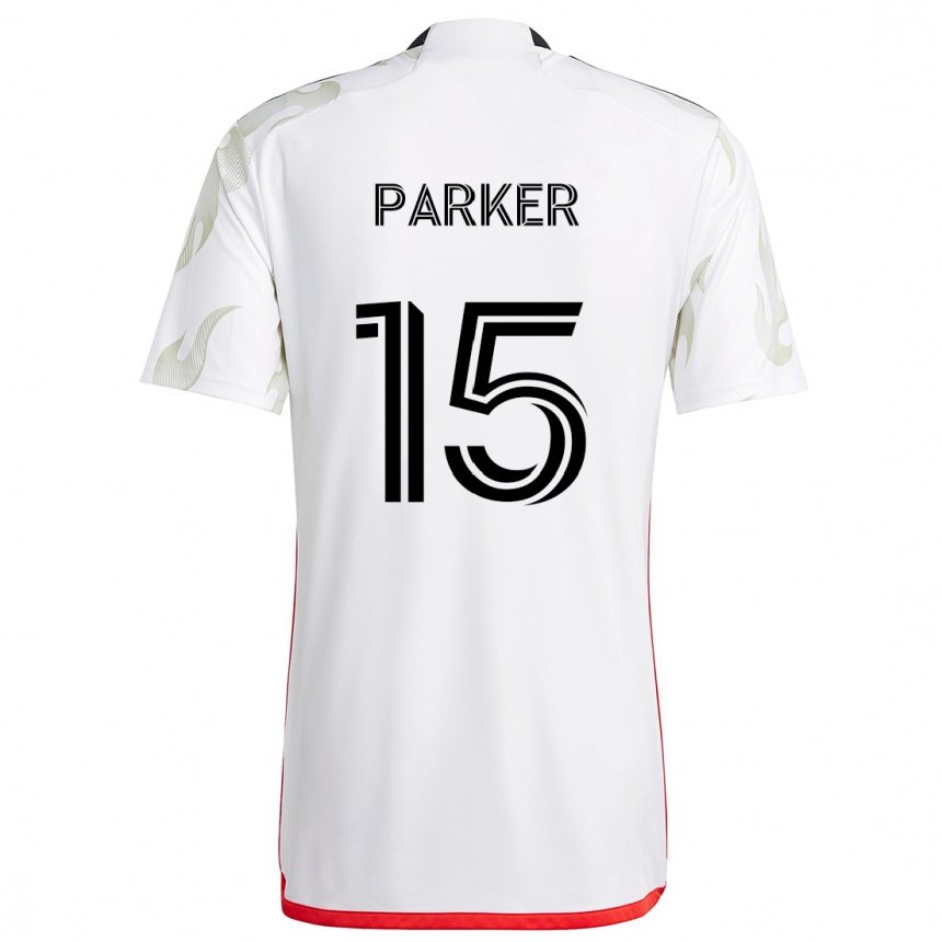 Mujer Fútbol Camiseta Isaiah Parker #15 Blanco Rojo Negro 2ª Equipación 2024/25 Perú