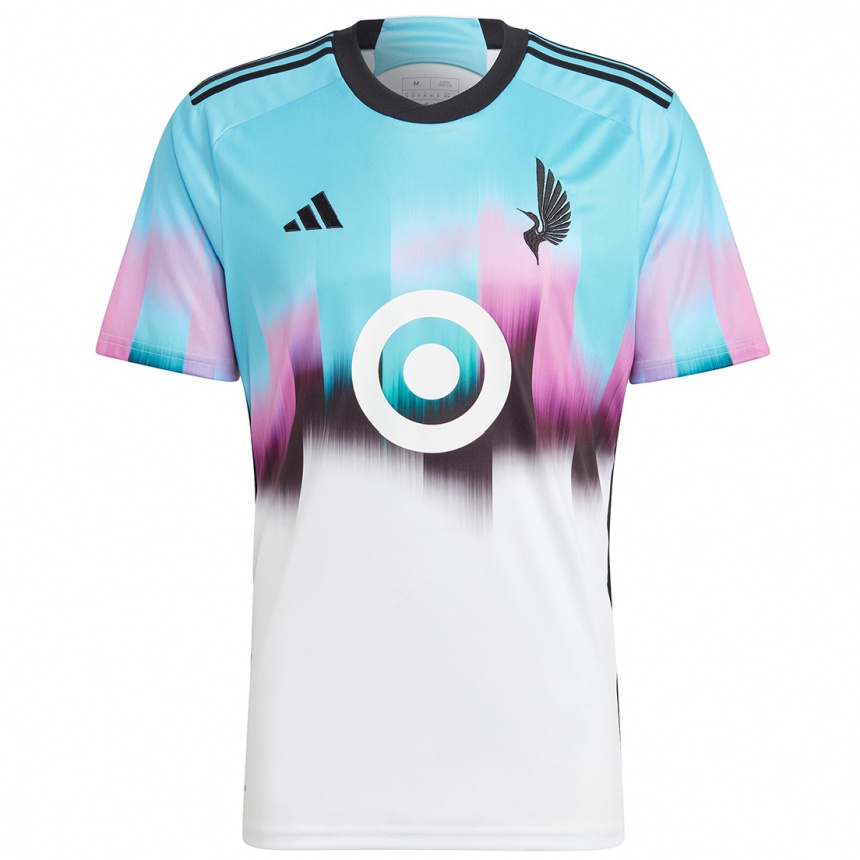 Mujer Fútbol Camiseta Adam Heiden #0 Blanco Azul Negro 2ª Equipación 2024/25 Perú