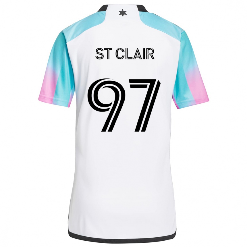 Mujer Fútbol Camiseta Dayne St. Clair #97 Blanco Azul Negro 2ª Equipación 2024/25 Perú