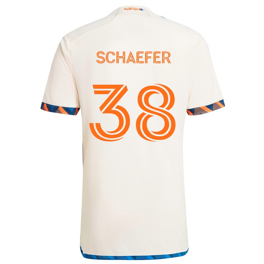 Mujer Fútbol Camiseta Brian Schaefer #38 Blanco Naranja 2ª Equipación 2024/25 Perú