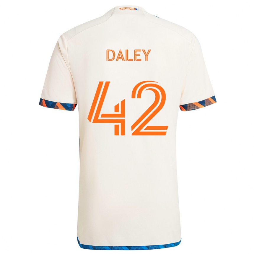 Mujer Fútbol Camiseta Amir Daley #42 Blanco Naranja 2ª Equipación 2024/25 Perú