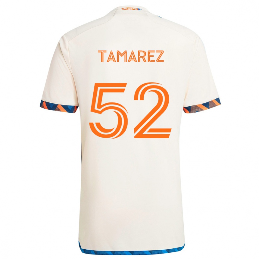 Mujer Fútbol Camiseta Lucas Tamarez #52 Blanco Naranja 2ª Equipación 2024/25 Perú