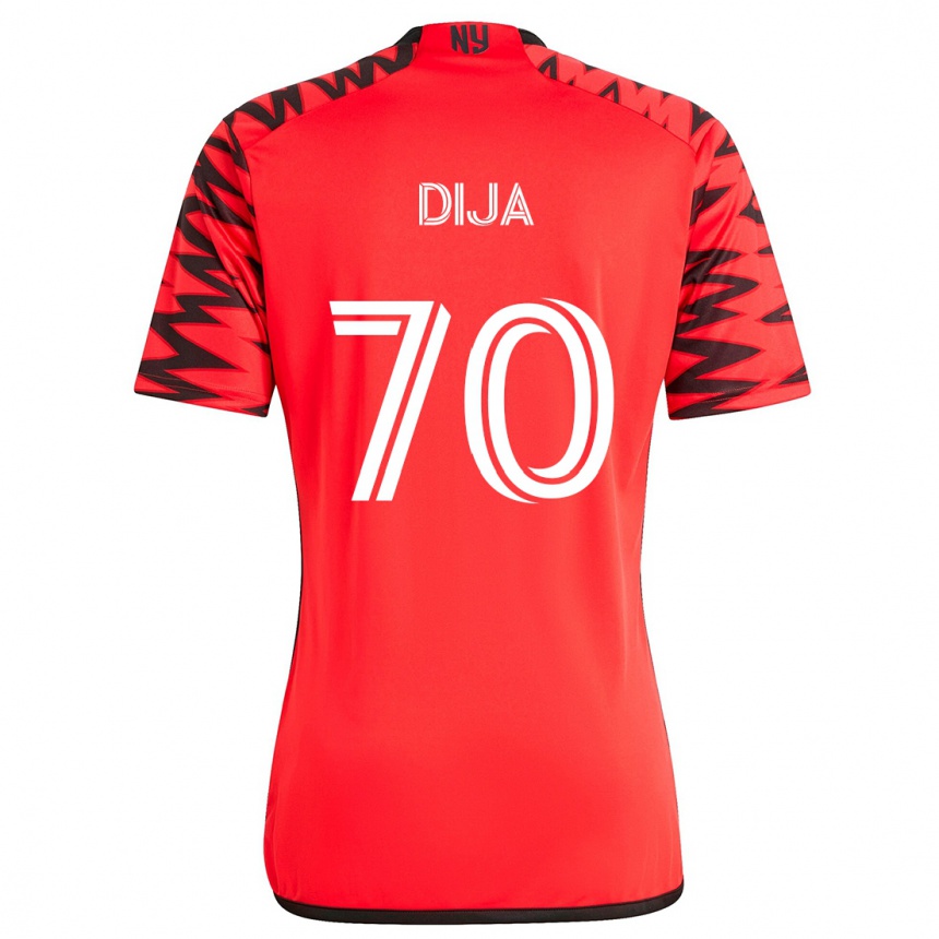 Mujer Fútbol Camiseta Dija #70 Rojo Negro Blanco 2ª Equipación 2024/25 Perú