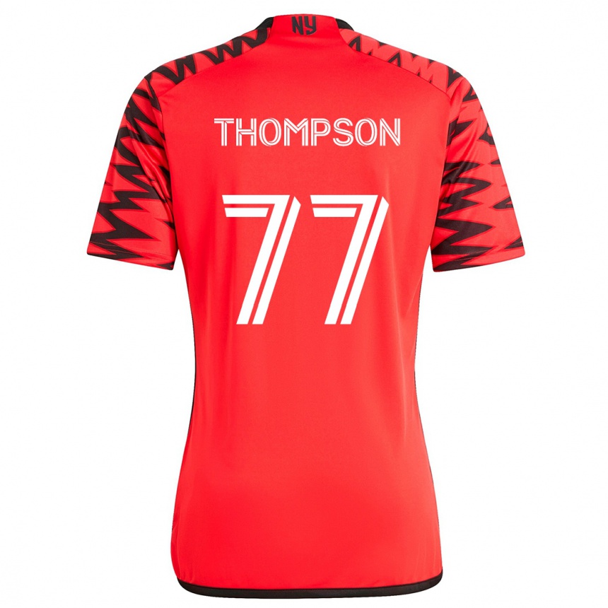 Mujer Fútbol Camiseta Amos Shapiro-Thompson #77 Rojo Negro Blanco 2ª Equipación 2024/25 Perú